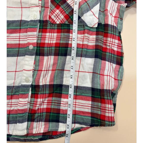 NWT Aerie Women’s Plaid Flannel Button Down Shirt – Red Green White – Size S - Picture 5 of 6